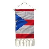 LYHVSFJW Wandkunst-Poster Puerto Rico-Flaggen-Stil, Quaste, 