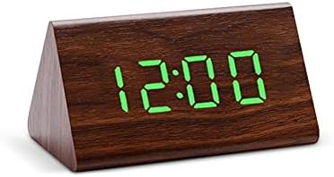 Alarm Clock Digital Clock LED Wooden Alarm Clock Table Sound Control Electronic Clocks Desktop Nap Timer Home Table Decor Easy Set for Bedroom and Home Decoration (Color : E)