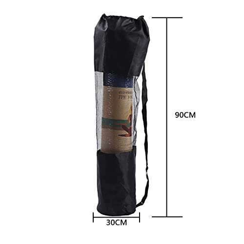 JEOPKO Large Yoga Pilates Mat Bag, 30cmx90cmyoga mat Bag, Portable Oxford Cloth Yoga Mat Mesh Bag Yoga Mat Storage Bags, Black Yoga Bag Fit Most Mat Size, Extra Wide, Adjustable Strap, Easy Access. - Image 3