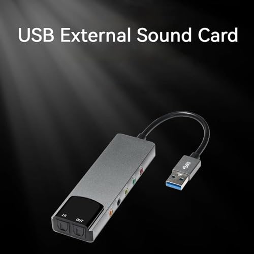 Image of Tobo USBSound Card 7.1 5.1 Channel External Audio Card SPDIF Optical, USB Fiber Sound Card Computer External Multifunction Sound Card Support AC TD-1245UG
