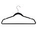 BriaUSA Velvet Suit Hangers Multi-Purpose Set of 10 Black Notched Shoulders & Swivel Hooks -Slim