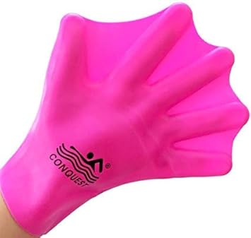 Silicone Webbed Swimming Gloves Aqua Fit Swim Training Gloves Web Gloves Swimming,Closed Full Finger Webbed Water Gloves Unisex Adult,2PCS