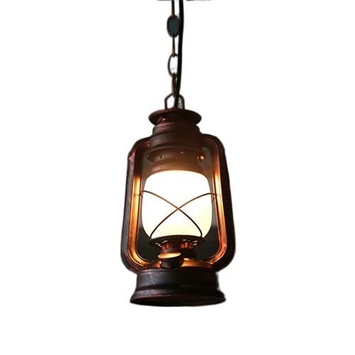 Lustre suspendu en verre réfracturier style lanterne chinoise antique