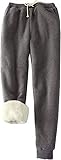 Trieskull Frauen Warme Sherpa Gefüttert Jogginghose Kordelzug Sportlich Jogger Fleece Hosen mit Taschen (dunkelgrau,S)