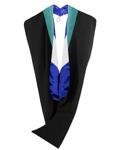 GraduationMall Bachelor Graduation Hood Deluxe University Academic Hood for Public Administration College Degrees (Peacock Royal White)