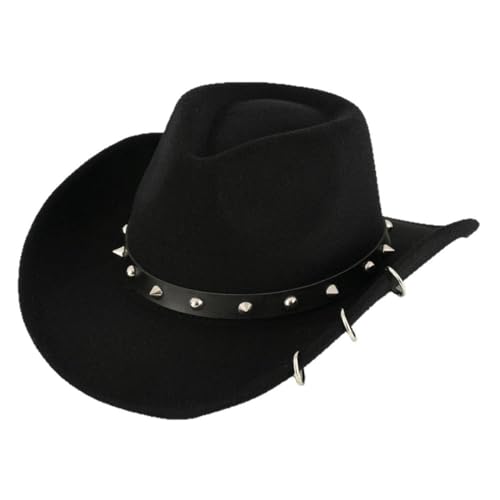 Chapeau de cowboy noir à larges bords pour un style western moderne en soirée