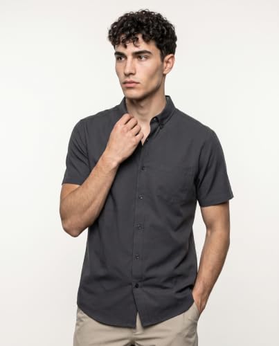 Image of Visive Mens Shirts Multi Packs Short Sleeve Button Down Dress Shirts Solid Color Big and Tall