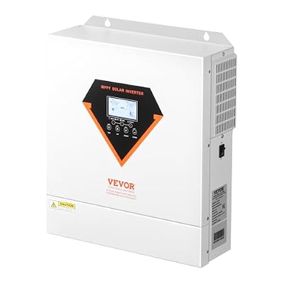VEVOR Hybrid Solar Inverter, 3500W, Single Phase Pure Sine Wave Power Inverter, 24V DC to 220/230V AC, with Built-in 100A MPPT Solar Charge Controller, for Off-Grid System Lead Acid Lithium Battery