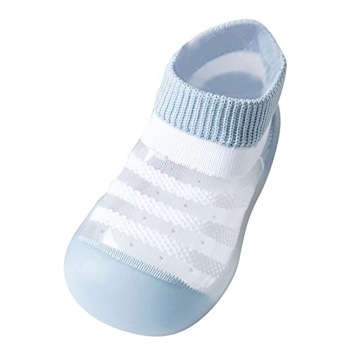 RNTOP Unisex Baby Socks Shoes Toddler Kids Boy Girl Breathable Slipper Socks Infant Rubber Sole Mesh (Light blue, 2-3 Years)