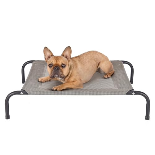 Image of FurHaven Elevated Pet Cots - Cooling & Breathable Nylon Mesh Hammock for Small Dogs & Cats /Easy-to-Assemble /Durable and Reinforced /Perfect for Rest & Relaxation Outdoors - Graphite Gray, Small