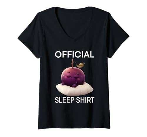 Mujer Camisa de dormir oficial Mangosteen Camiseta Cuello V
