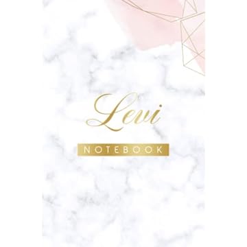 levi Notebook: Pink, Cute Heart, Personalized Name, Cute pug journal for levi Blank lined Cute Notebook: A colorful 6x9" (15.24cm x 22.68cm) A5 Notebook with 120 blank lined pages