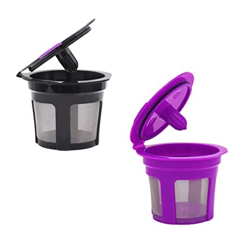 2 Pcs Reusable K-Cups Refillable Kcups Coffee Filters Universal Coffee Filter Pods for 1.0 or 2.0 Keurig Coffee Maker Cover