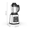 Moulinex Blender chauffant, 1400 W, 10 programmes automatiques, Lames amovibles, Fonction nettoyage en profondeur, Panier vapeur, Perfectmix Cook LM83SD10, Métal