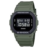 Casio DW5610UU-3 Reloj clásico urbano para hombre, correa de resina verde, alarma, cronógrafo, G Shock, Verde