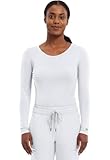 Healing Hands Women's Underscrub Soft Knit Melissa Longsleeve Scrub Tee with Breathable & Easy Care Fabric 5047, XL, White