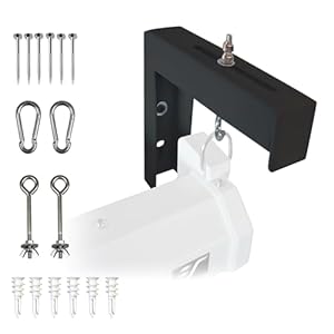 Elite Screens ZVMAXLB6-B Universal-Projektor-Leinwand, 15, 2 cm, geschweißte Konstruktion, Wand- oder Deckenhalterung, inklusive Haken und Hardware, Schwarz