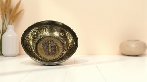 Sellinghub21 Large Singing Bowl - 21 Inches in Diameter - Foot Singing Bowl to Stand In Etched by Artisans from Nepal - For Healing, Sound Bath, Yoga, Relaxation, and Meditation