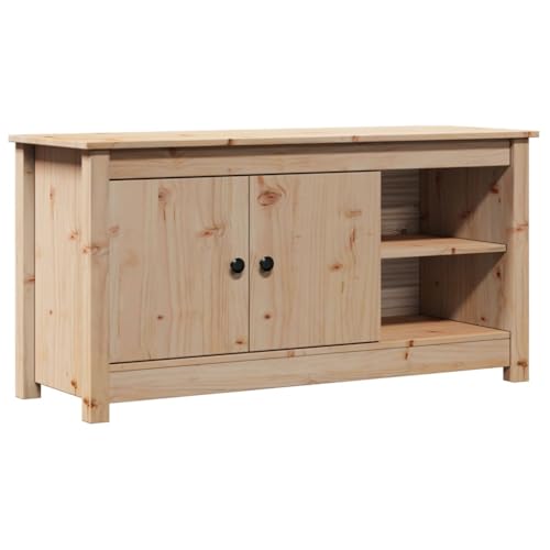 vidaXL TV Schrank Lowboard TV Möbel Tisch Board Sideboard Fernsehtisch Fernsehschrank HiFi-Schrank Wohnzimmer 103x36,5x52cm Massivholz Kiefer
