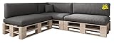 sitzkissen lounge sofa 🏡 DIE BEQUEMEN PALETTENKISSEN sind eine schöne Alternative zu einem einfachen Stuhlkissen oder Sitzsack, verwandeln eine einfache Europalette in eine gemütliche Sitz- und Liegemöglichkeit! 6er SET - 3 x Sitzkissen 120x80x15cm + 3 x Rückenkissen 120x40x20/10cm + Rückenkissen 60x40x20/10cm + Dekokissen