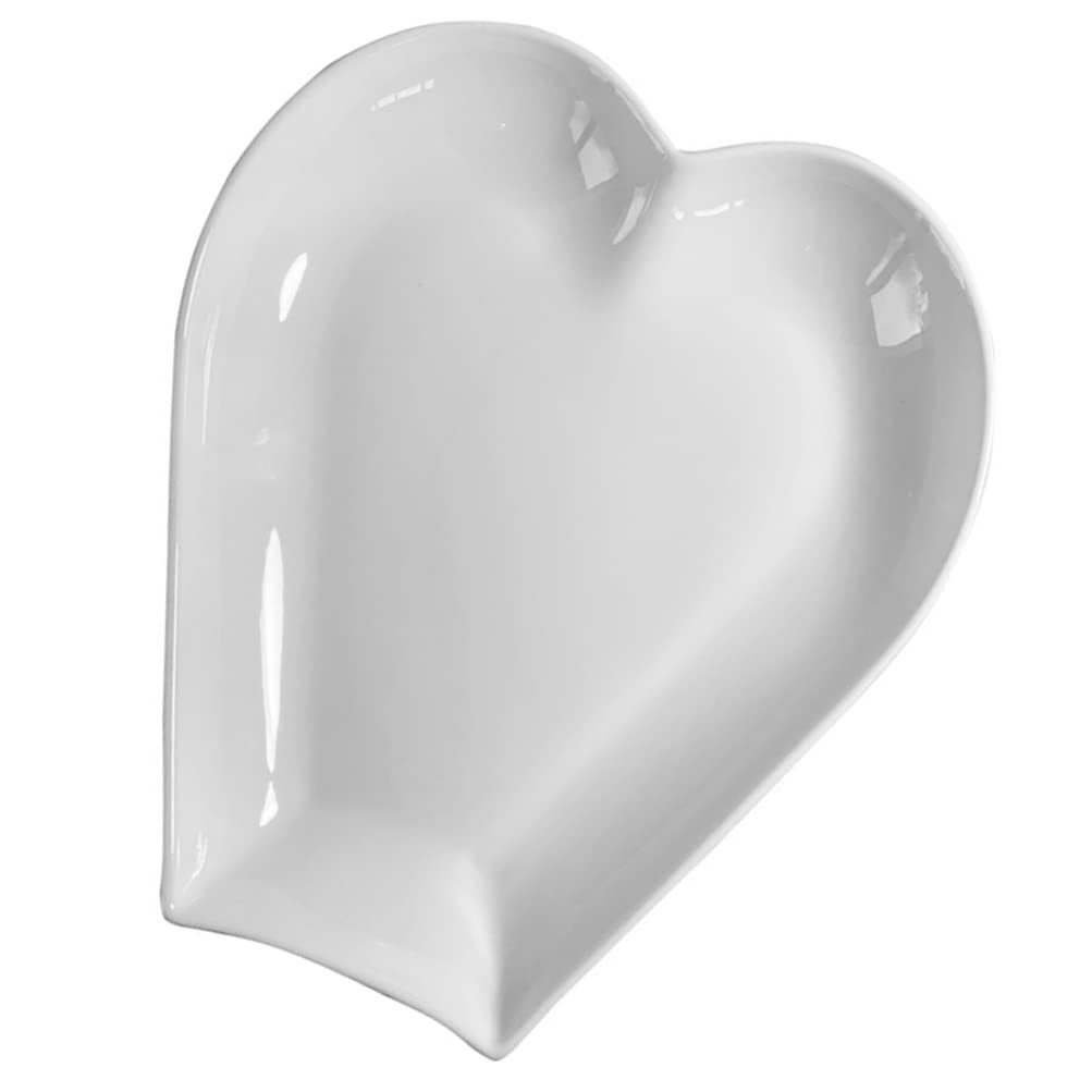 Podzielone talerze obiadowe, talerz kontrolujący dietę, taca deserowa w kształcie serca: obiadowy, przekąska na przyjęcie, porcelana, owoce