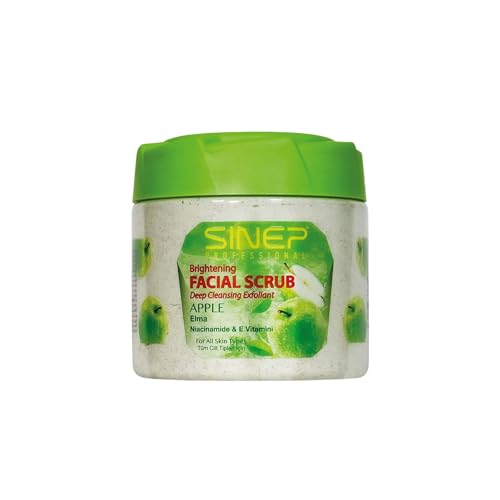 SINEP Exfoliante facial y corporal profesional – Tratamiento exfoliante con extracto de coco y niacinamida para una piel radiante – 400 ml (400 ml, manzana)