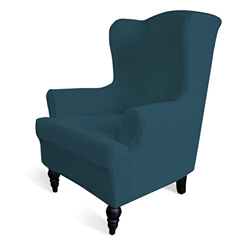 Image of Easy-Going Stretch Wingback Chair Sofa Slipcover Deep Teal