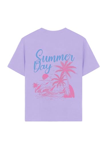 Image of SOLY HUX Girl's Short Sleeve Graphic Tees Crew Neck Beach Tops Casual Summer T-Shirts