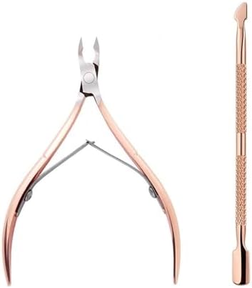 Stainless Steel Cuticle Pusher Nipper Scissor Manicure Set Gel Polish Remove Nail Art Clipper Care Cleaning Tool(3Pcs Rainbow)