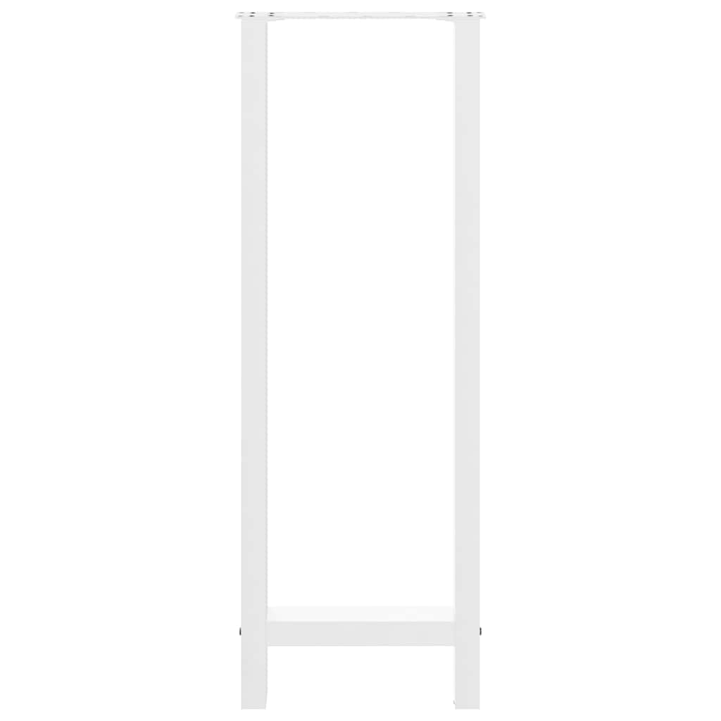 Juego de 2 patas de mesa de bar, color blanco, 40 x 110 – 111 cm, patas de mesa de acero pulverizado, estructura estable para mesas altas y mesas de bar, incluye material de montaje