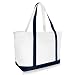 DALIX 23" Premium 24 oz. Cotton Canvas Shopping Tote Bag in Navy Blue