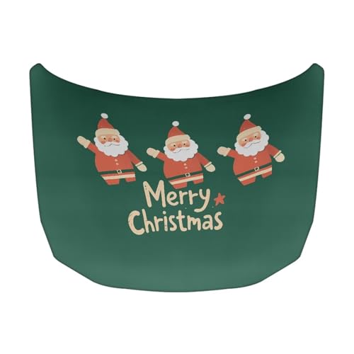 Image of Christmas Greetings Car Hood Cover Elastic Polyester Car Hood Cover Removable Automotive Accessories Easy Installation for Car Hood Christmas Decoration and Gifts