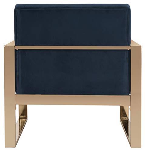 Sillón con Tela Terciopelo Azul y Detalles de Metal miniatura 5