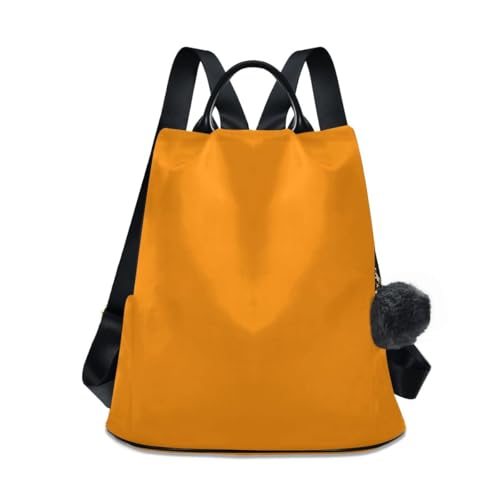 Mochila antirrobo para mujer Tangerine y bolsa de viaje de moda con pompón suave