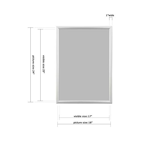 Suerui Poster Frame 18X24 Inch, Aluminum Snap Frame, Color Silver,1" Profile #TOP4