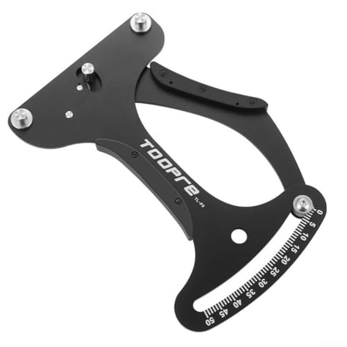 Misuratore di tensione dei raggi della bicicletta per la riparazione di ruote di bici da strada, strumento di misurazione con materiale in lega di alluminio e indicatore di tensione dei raggi (nero)