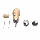 Dioche Kit Profesional de Herramientas de Costura de Cuero - Herramienta de Costura Duradera con Agujas e Hilo Encerado para Reparación de Cuero - Ideal para Tiendas de Campaña, Mochilas y Sacos de