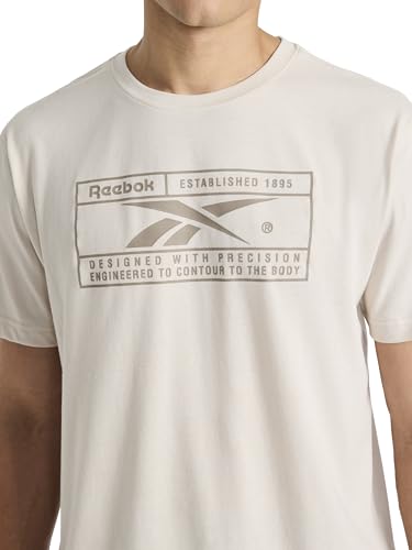 Reebok Men’s Locker Graphic Crewneck T-Shirt, Standard Fit, Lightweight Cotton-Poly Fabric, Pumice Stone, Small — view 4