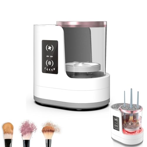 Pulitore e asciugatrice per pennelli da trucco, portatile, automatico, elettrico, USB, con supporto per asciugatrice