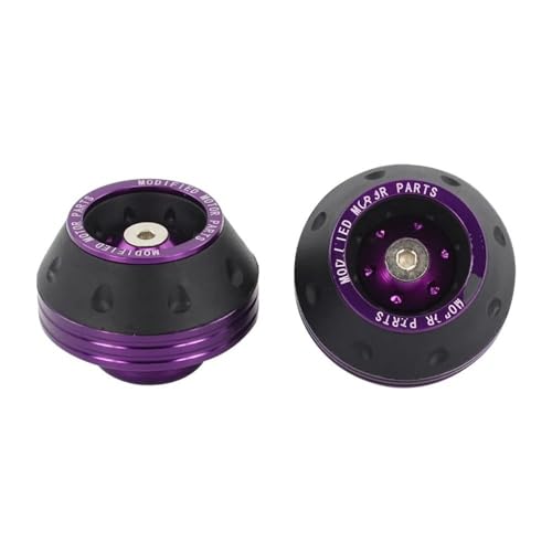 CEHAKDLRI Motorcycle Slider Protector 2PCS Motorcycle Scooter Crash Protector Wheel Protection Pads Front Shock Absorber Cup Sliders(PURPLE)