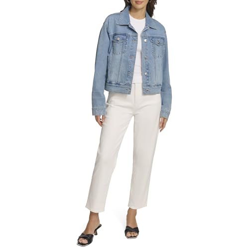DKNY Women's Lightweight Cotton Stretch Jean Jacket2