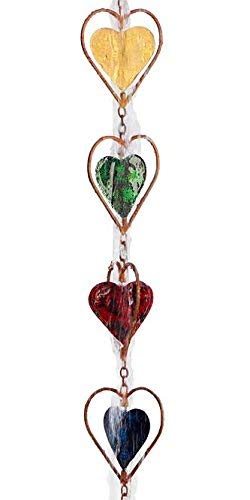Ancient Graffiti Multicolor Heart Rain Chain, 4" x 96" x 4" - Thumbnail 3