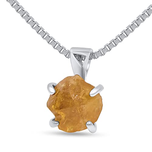 Genuine raw citrine gemstone pendant...