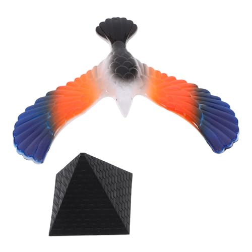 PERSELOSO Eagle Balance Toy Bird Desktop Model Pyramid Stand, Blue Balancing Bird for Boys and Girls Educational Play and Home Office Decor