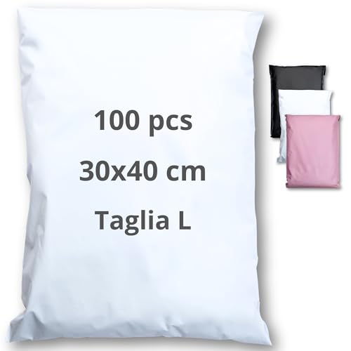 Emballax - 100 Buste Per Spedizioni Vinted - Taglia L - 30X40Cm - Non Transparenti/Ultra-Resistenti - Sacchetti Spedizione In Plastica - Pacchi Per Sp