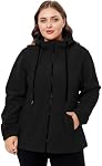 Plus Size Fleece Jacket Women 1X-5X Zip Up Hoodie Fleece Coat with Pockets, Warm Lightweight Jacket for Spring/Fall
