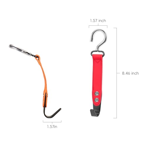 Image of 2 Pack Car Hook Holder Leather Headrest Hooks for Purses and Bags,SUS304 Car Hook(Red)