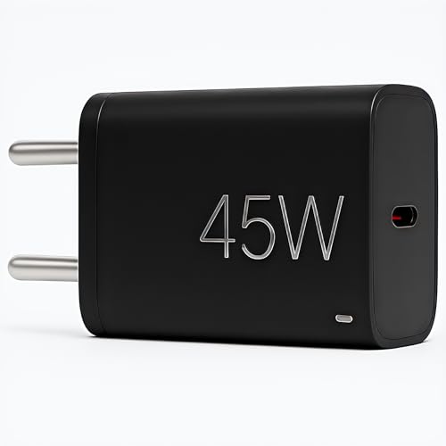 Image of mifaso 45W Type C Fast Wall Charger with PD Technology|Fast Charging Compatible with Lava Bold /Agni /Blaze X /Blaze Duo /Storm 5G /Agni 2 /Samsung /Google|Laptop|Tablet|Support 33W Mobile Charger,Black