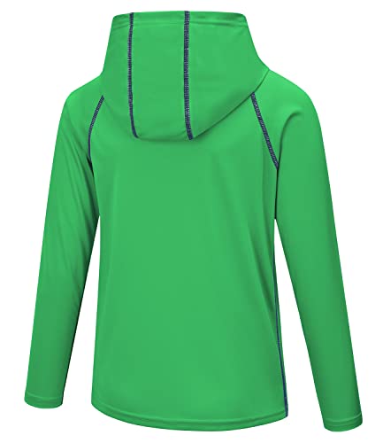 Image of Boys Grils Long Sleeve Sun Shirts UPF50+ Hoodie Thumbhole Rash Guard Quick Dry Atheltic Hiking Workout Water Playing