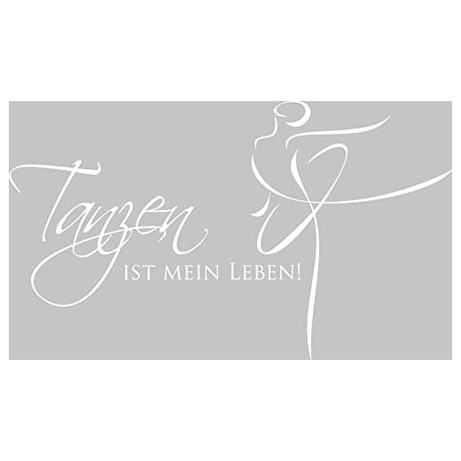 GRAZDesign barnkammare dekoration flicka pojke dans är mitt liv – dans present balett ballett ballerina – väggtatuering barnkammare flickor pojkar talesätt skola/98 x 57 cm/010 vit